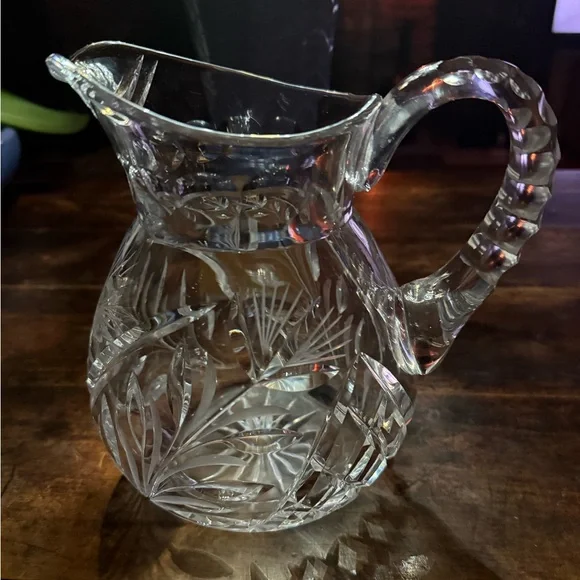 VTG American brilliant. Cut crystal pitcher art deco